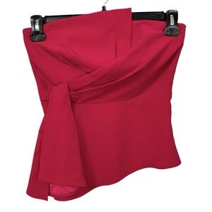 NWT White House Black Market Bustier Top Asym Pink Thrill Women’s Size 0